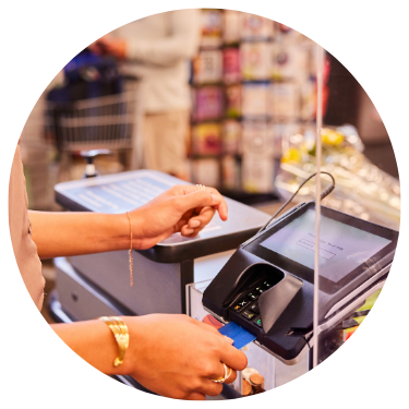 Swiping Card at Store